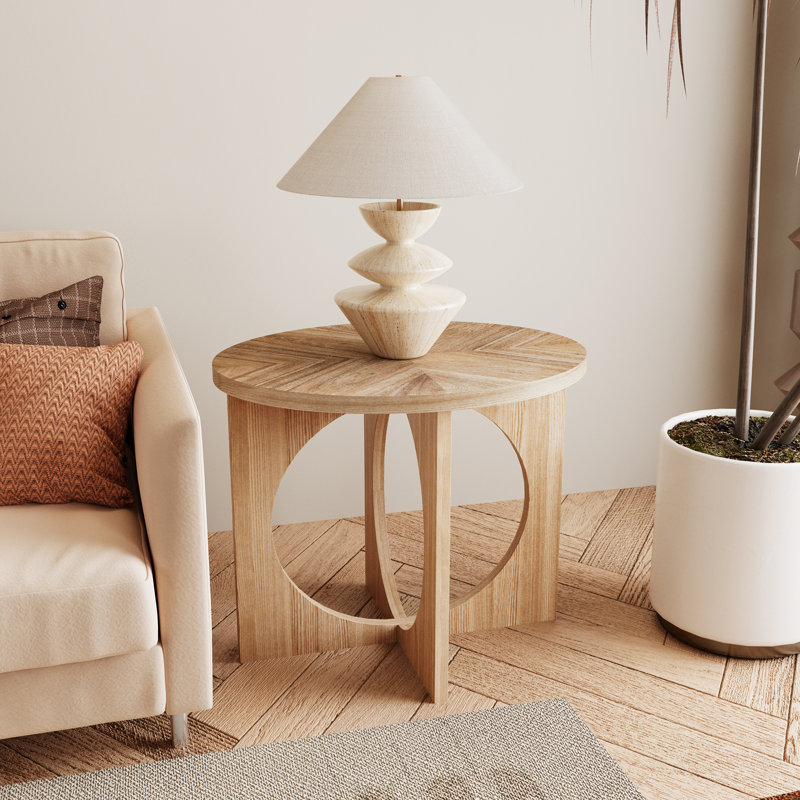 Corrigan Studio Lallier Oval Drum End Side Table Wayfair